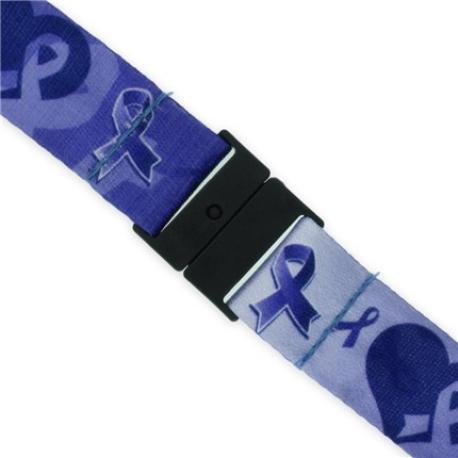     Blue Awareness Ribbon Lanyard