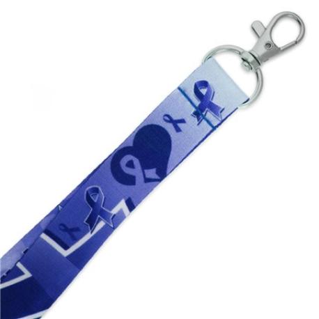     Blue Awareness Ribbon Lanyard