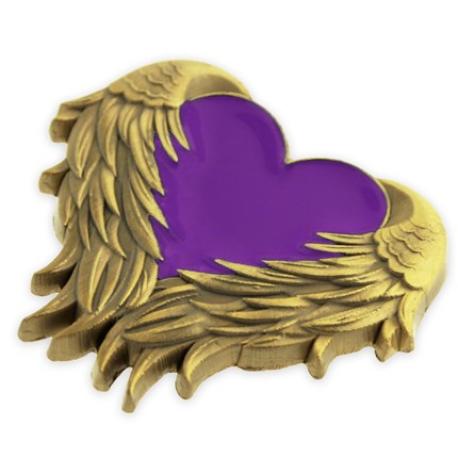     Purple Heart with Wings Pin