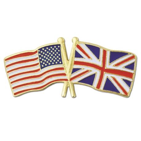     USA and United Kingdom Flag Pin