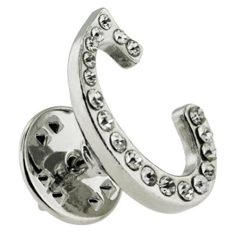     Rhinestone Letter C Pin