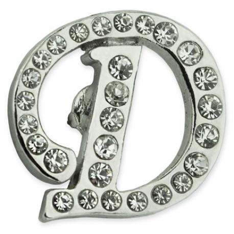     Rhinestone Letter D Pin