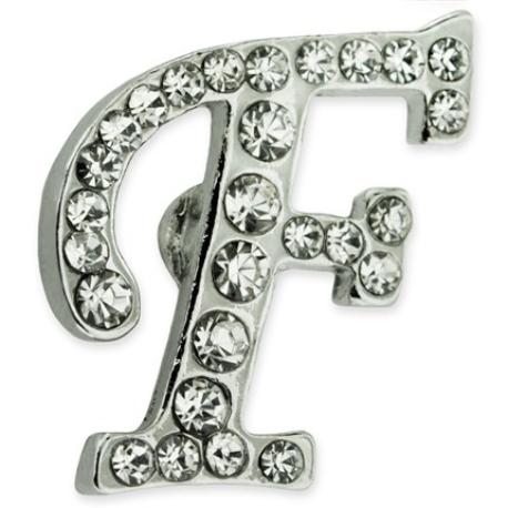     Rhinestone Letter F Pin