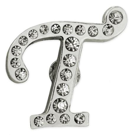     Rhinestone Letter T Pin