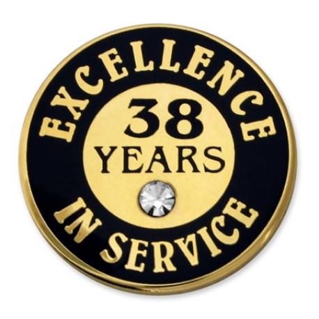     Excellence In Service Pin - 38 Years