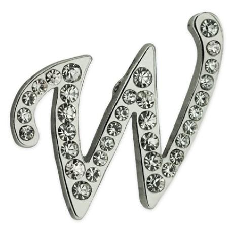     Rhinestone Letter W Pin