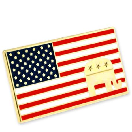     American Flag Republican Pin