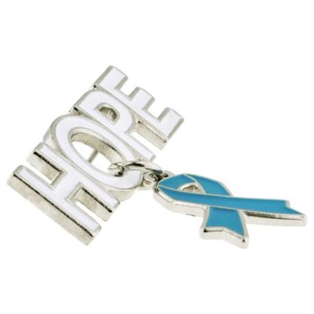     Hope Pin with Light Blue Ribbon Charm