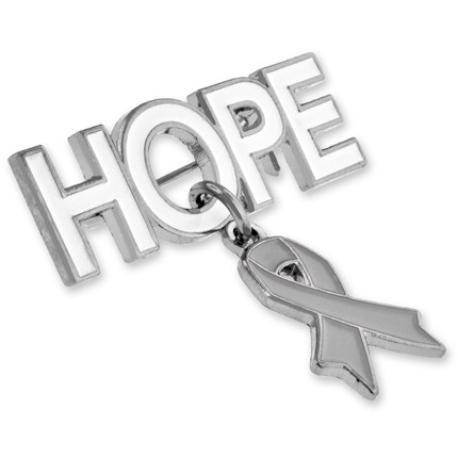     Hope Pin with Grey Ribbon Charm