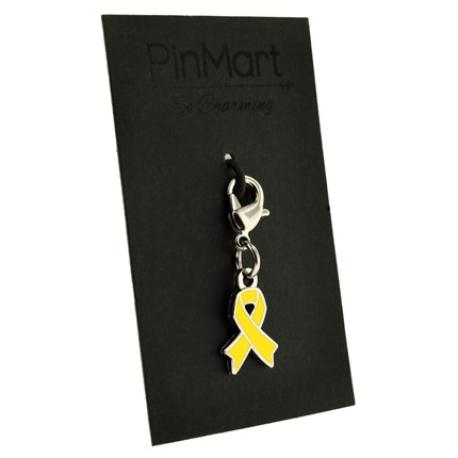     Yellow Awareness Ribbon Charm