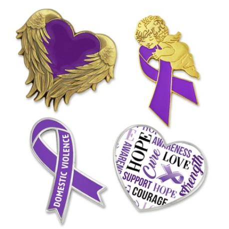     Domestic Violence Awareness 4-Pin Set