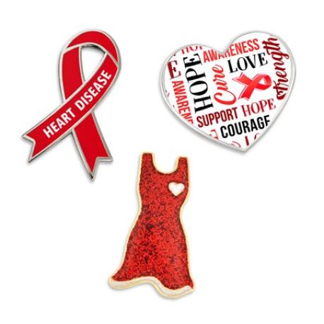     Heart Disease Awareness 3-Pin Set