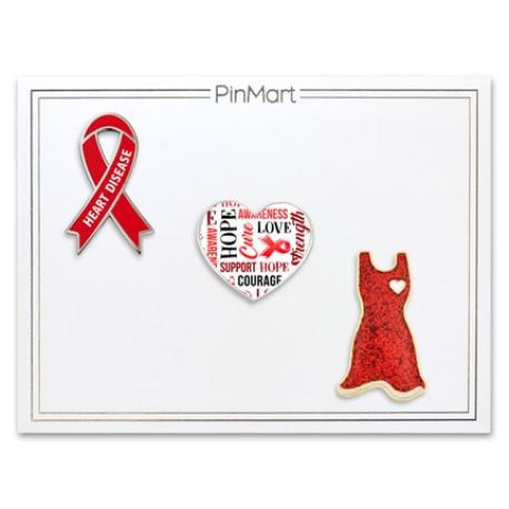     Heart Disease Awareness 3-Pin Set