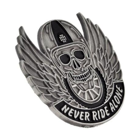     Never Ride Alone Pin