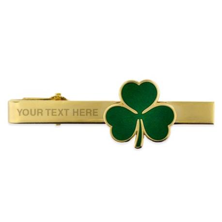     Shamrock Clover Tie Clip-Engravable