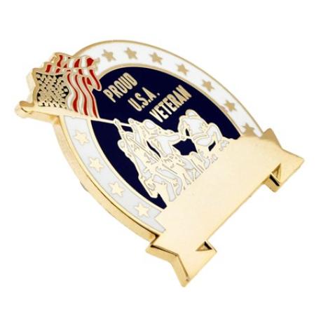     Engravable Military Veteran Pin