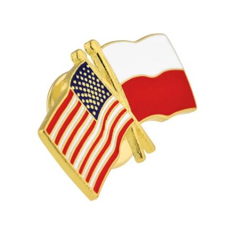     USA and Poland Flag Pin