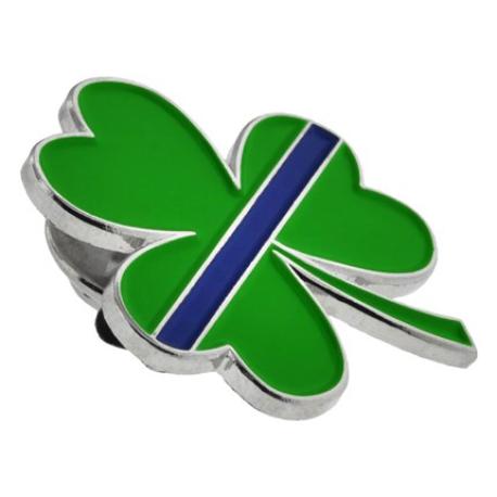     Thin Blue Line Green Shamrock Pin