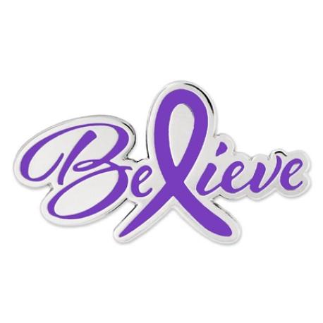     Believe-Purple Awareness Pin