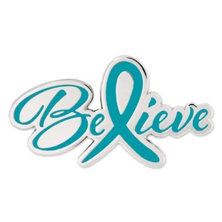     Believe-Teal Awareness Pin