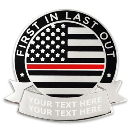     Engravable Thin Red Line Pin