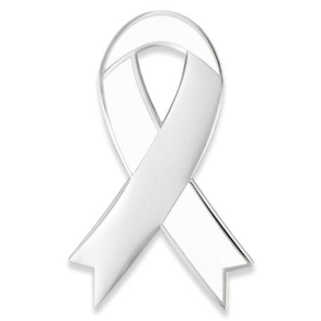     Awareness Ribbon-White Engravable Pin