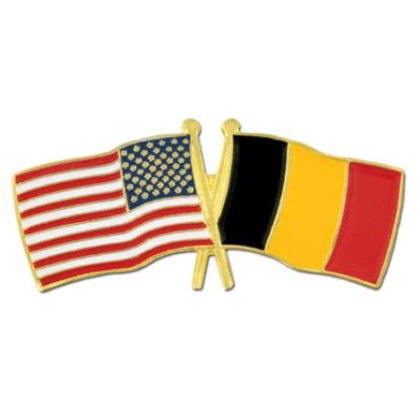     USA and Belgium Flag Pin