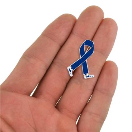     Walking Blue Ribbon Pin