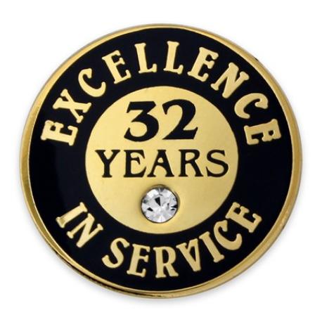     Excellence In Service Pin - 32 Years