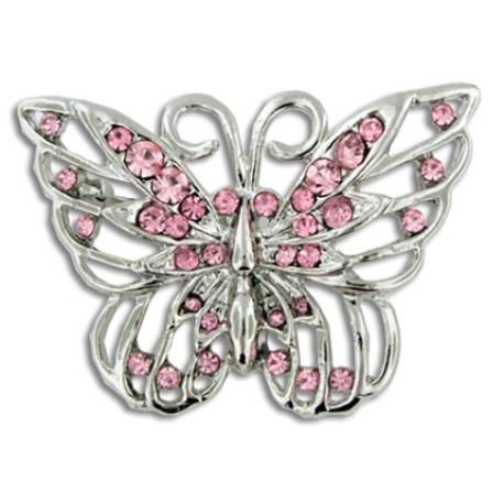     Rhinestone Butterfly Pin (Pink or Blue)