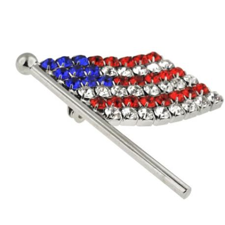     Rhinestone American Flag Pin