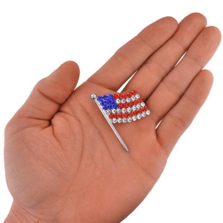     Rhinestone American Flag Pin