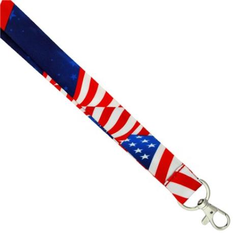     Waving American Flag Lanyard