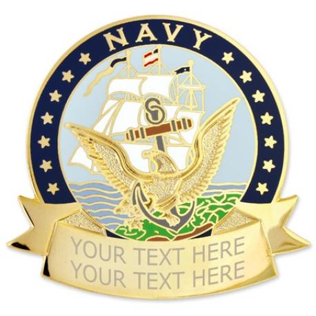     Navy Pin - Engravable