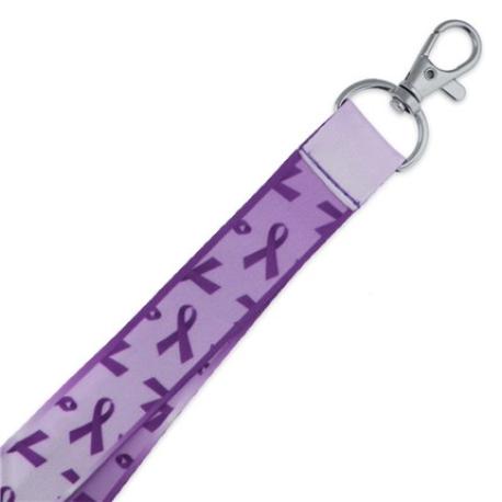     Purple Awareness Ribbon Lanyard