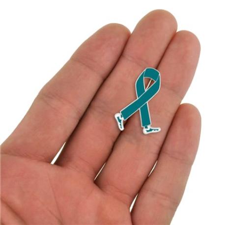     Walking Teal Ribbon Pin