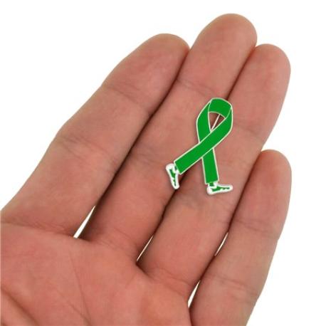     Walking Green Ribbon Pin