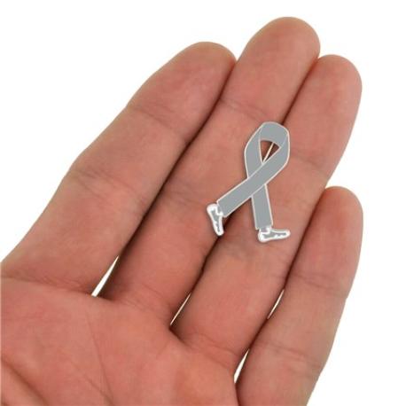     Walking Grey Ribbon Pin