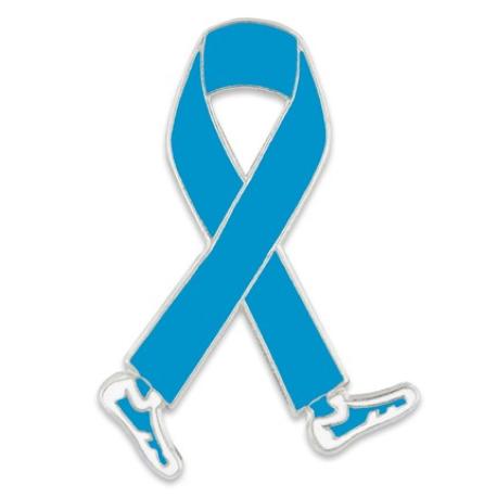     Walking Light Blue Ribbon Pin