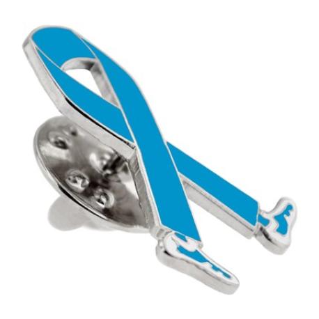     Walking Light Blue Ribbon Pin