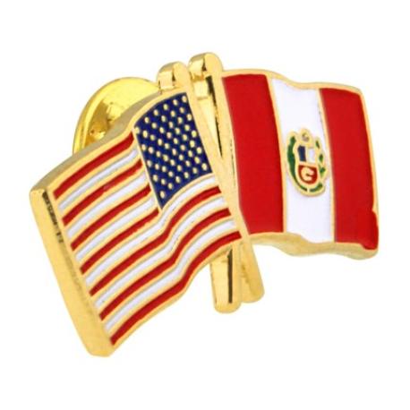     USA and Peru Flag Pin