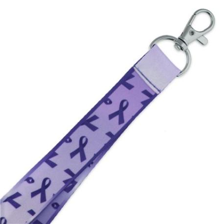     Dark Purple Awareness Ribbon Lanyard