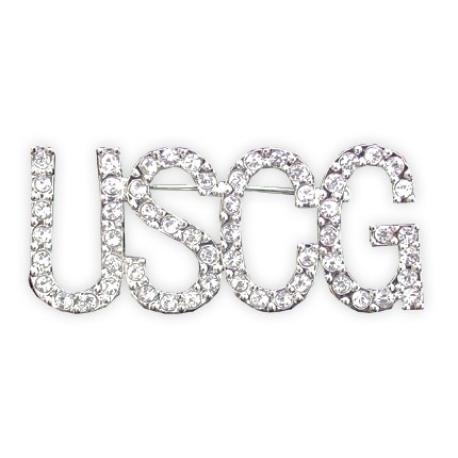     Rhinestone USCG Pin