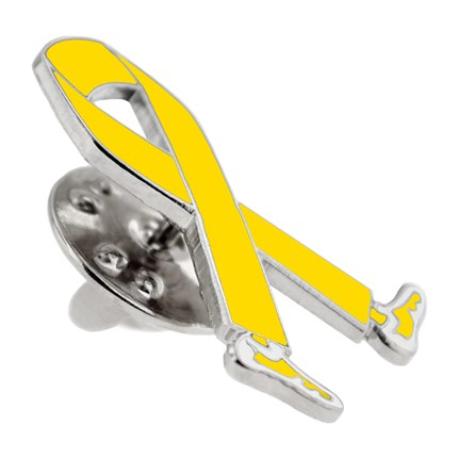     Walking Yellow Ribbon Pin