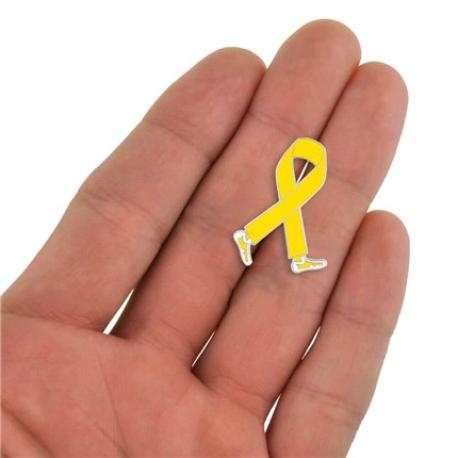     Walking Yellow Ribbon Pin