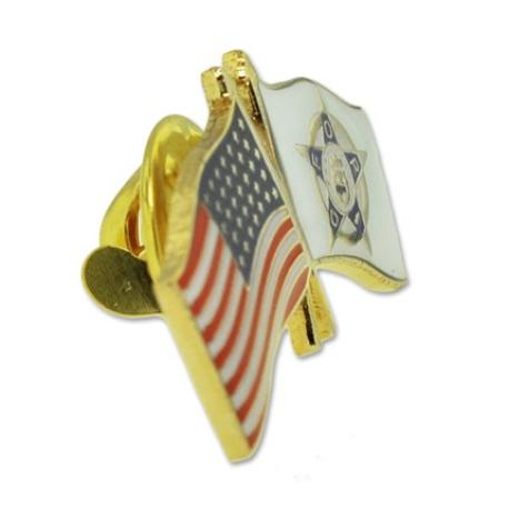     Police and American Flag Pin