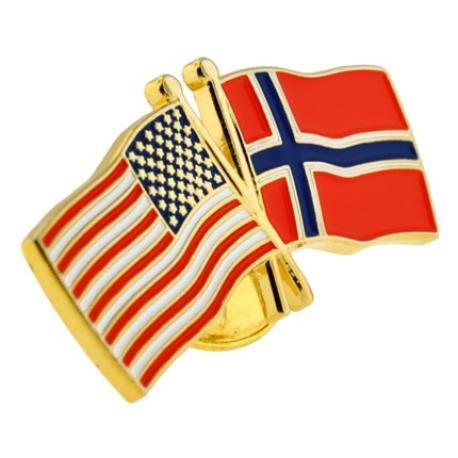     USA and Norway Flag Pin