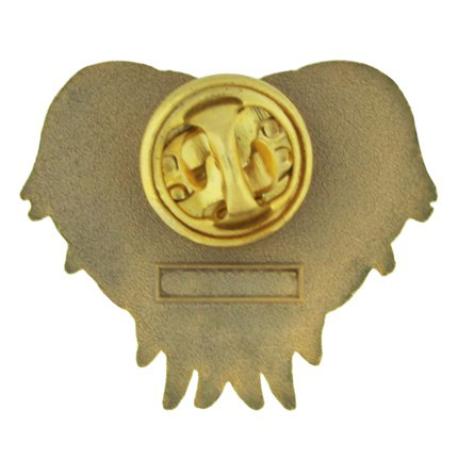     Heart with Angel Wings Pin - Antique Gold