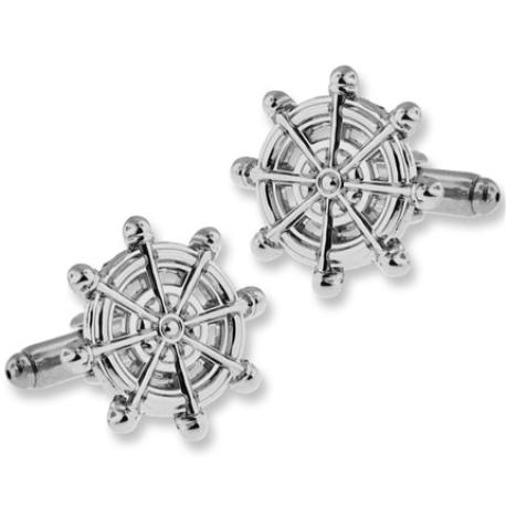     Nautical Captain Wheel Cufflink Set