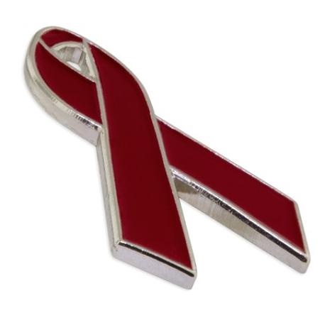     Burgundy Ribbon Pin